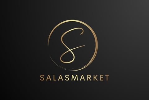 SalasMarket logo featuring a gold stylized S within a circle on dark background